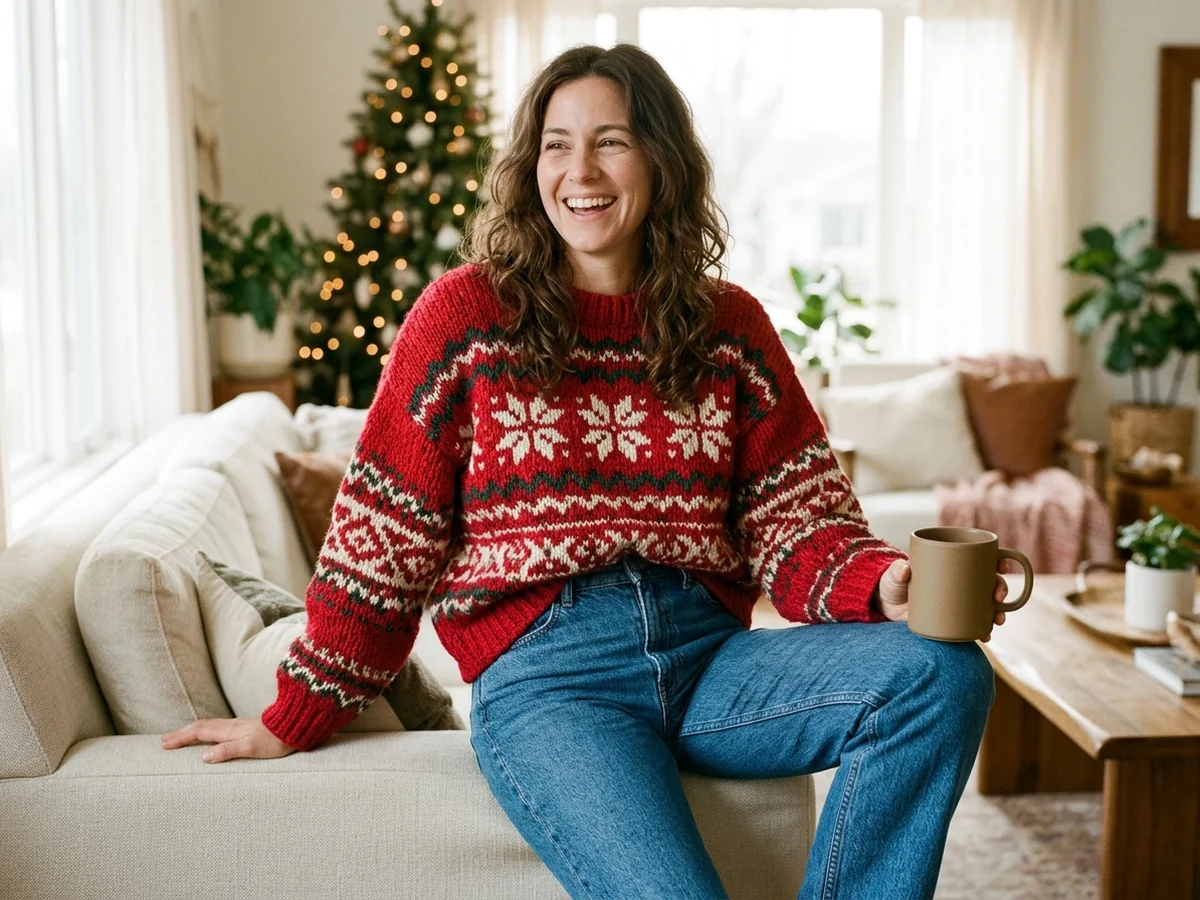 Casual Jeans and Sweater Outfits - outfits with an ugly christmas sweater
