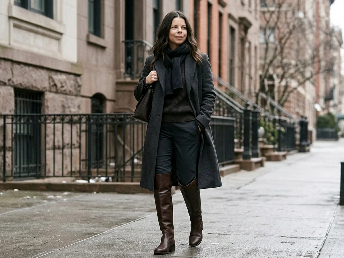 Outfit Combination Ideas - over the knee boots over 40
