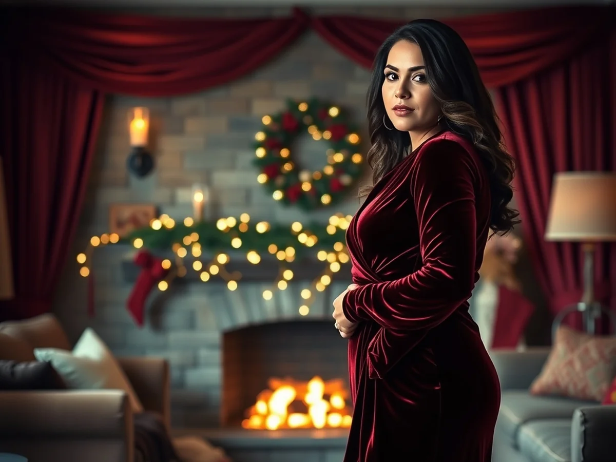 Velvet Wrap Dress Looks - plus size christmas outfit ideas