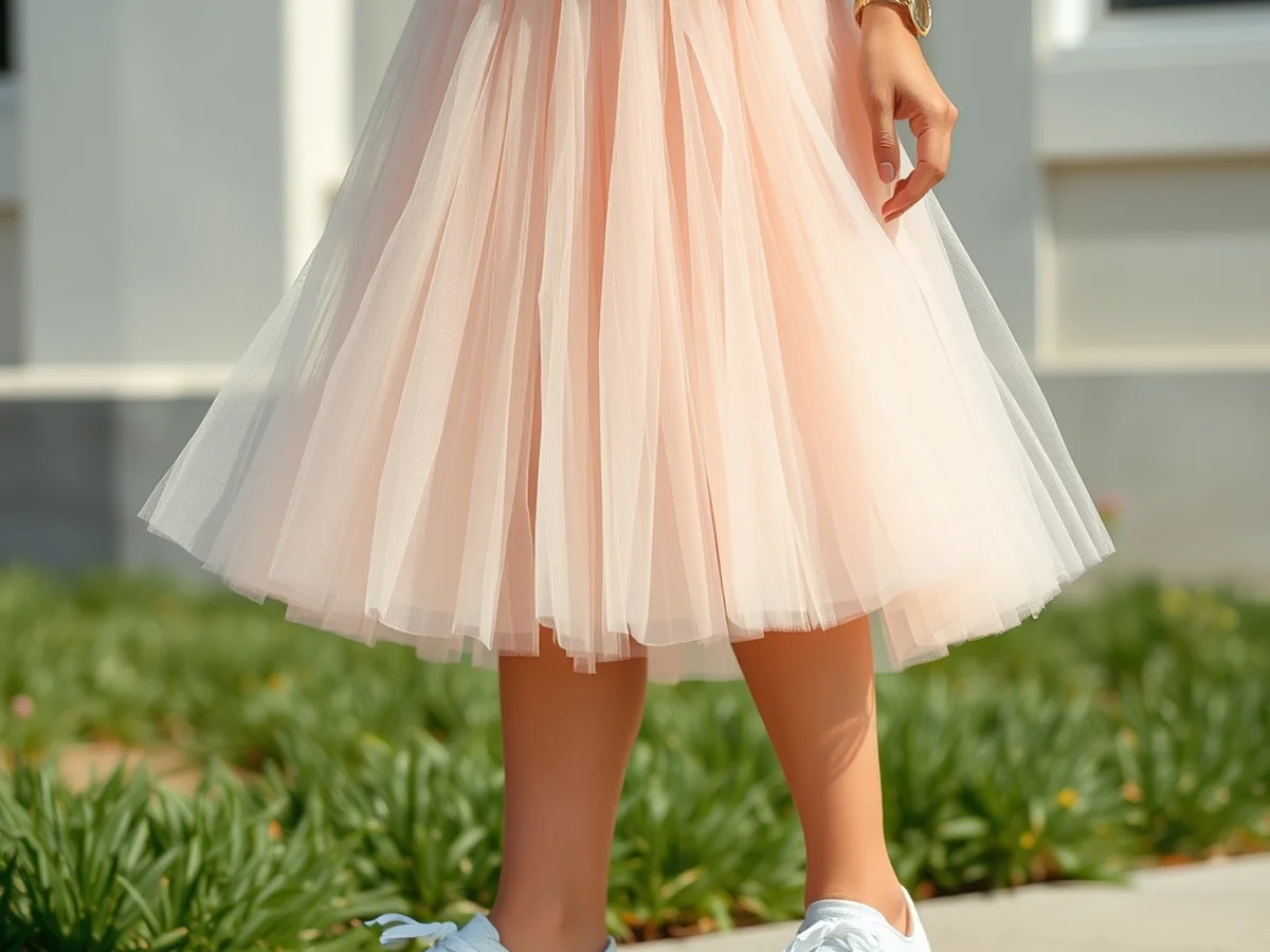 Pairing Tulle with Casual Footwear - tulle skirt outfit